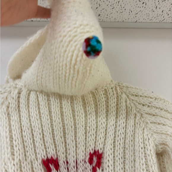 Hand knit white sweater 4T - Picture 4 of 8